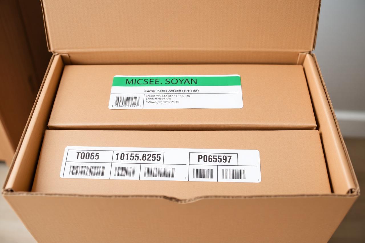 Well-organized moving box with professional labeling